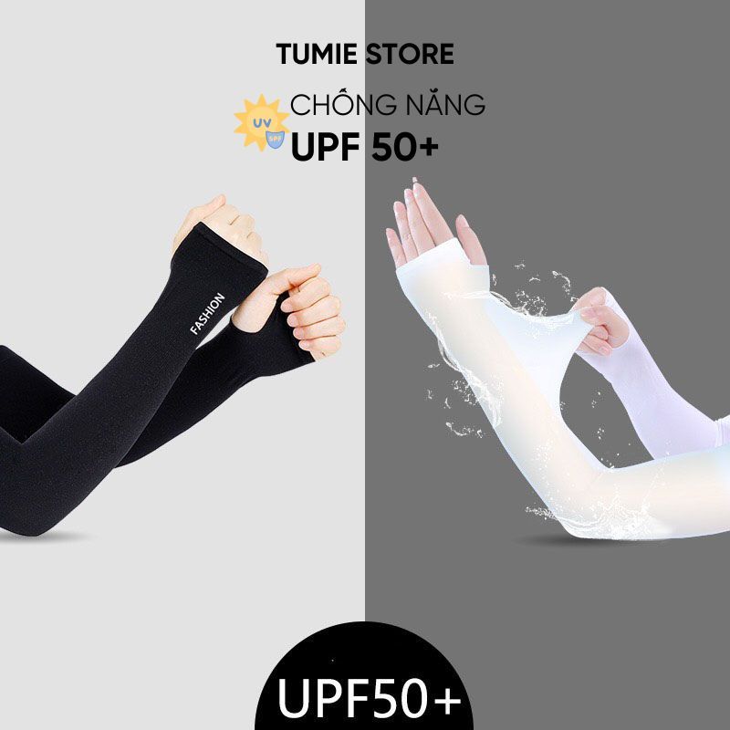 Găng tay chống nắng chống tia UV TUMIE bằng lụa lạnh mỏng mịn chất lượng cao dành cho nam và nữ