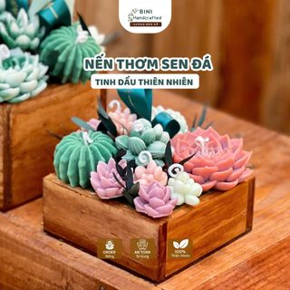  NẾN THƠM SEN ĐÁ BINIHANDCRAFTED – Quà Tặng Sinh Nhật Tất niên Đối Tác Tân Gia Với Hương Tinh Dầu Thiên Nhiên 