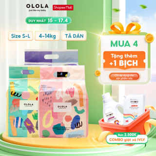 COMBO 4 Tã/Bỉm Dán OLOLA Skin Fit Size S30/M24/L20 Hàn Quốc Cho Bé Từ Sơ Sinh, Mỏng Nhẹ, Mềm Thoáng, Thấm Hút Nhanh