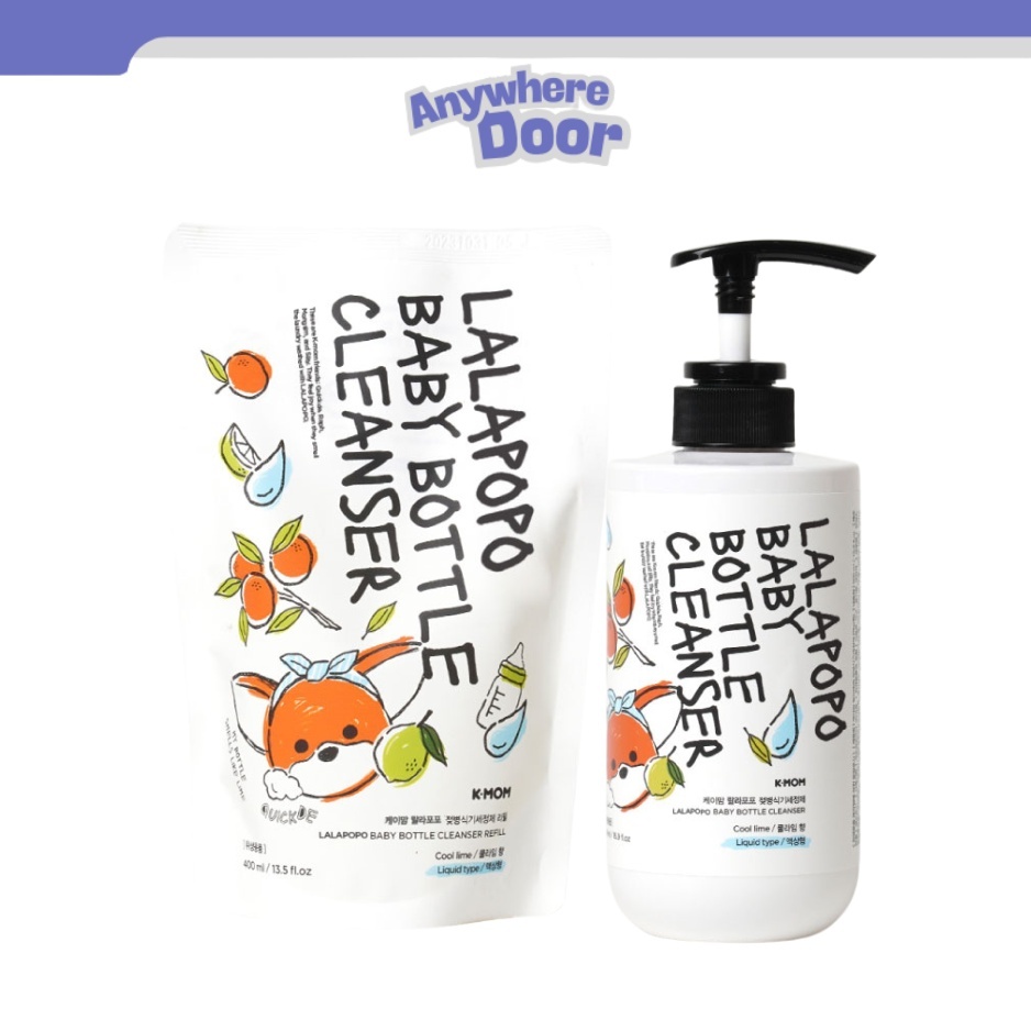 Gel rửa bình thuần chay Lalapopo K-Mom Hàn Quốc chai/ túi