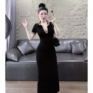 Váy PoLo cổ trụ kẻ BBRr Dáng Dài siêu tôn dáng chất vải tâm thái cao cấp