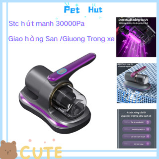 Máy Hút Bụi Giường Nệm Cầm Tay Mini Không Dây Có Đèn UV, Hút Giường Nệm Sofa Quần Áo Đa Năng