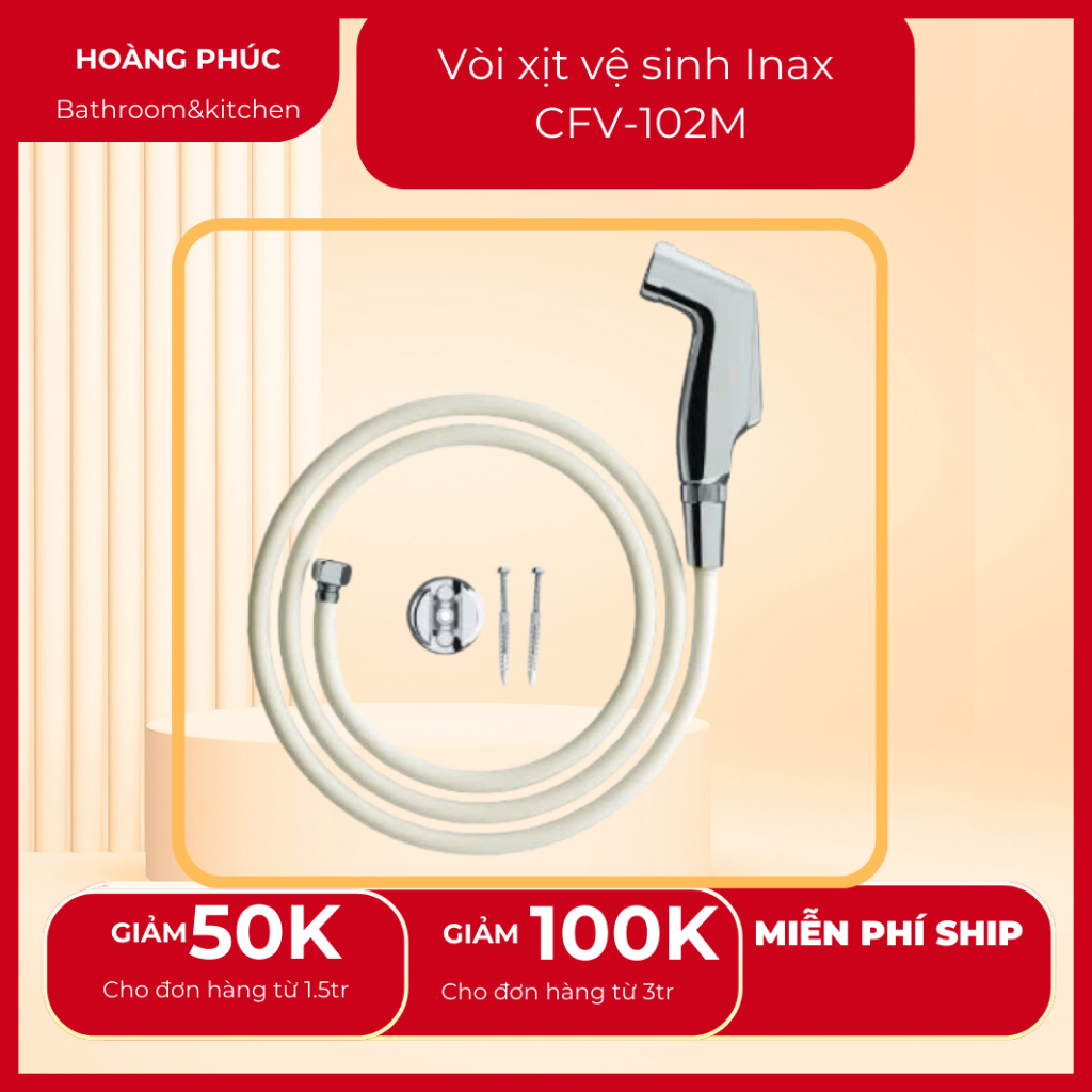 Vòi xịt vệ sinh bồn cầu, toilet Inax CFV-102M, hàng chính hãng bảo hành 24 tháng.