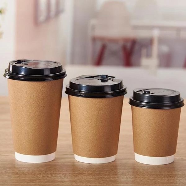 Lốc 20 ly giấy cà phê 2 lớp kraft 9oz,14oz,16oz,22oz