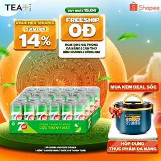 Thùng 24 Lon Nước Ngọt Có Gaz 7Up Lon Xanh (320ml/lon)