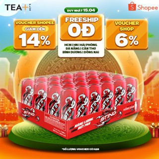 Thùng 24 Lon Nước Tăng Lực Sting Dâu (320ml/lon)