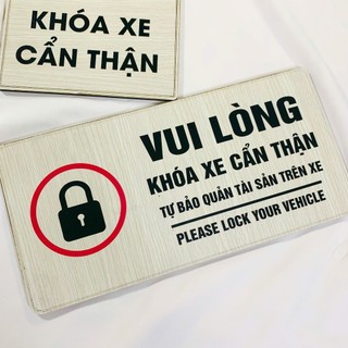 Bảng gỗ Vui Lòng Khóa Xe in màu UV
