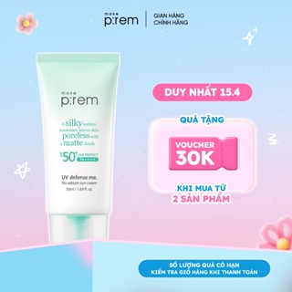 Kem Chống Nắng Vật Lý No Sebum Sun Cream Make P:rem Kiềm Dầu 6H SPF 50+ PA++++ 50ml