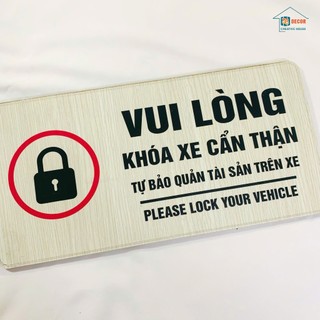 Bảng gỗ Vui Lòng Khóa Xe in màu UV