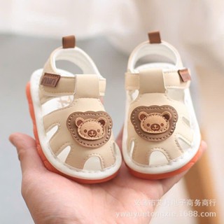  Giày Tập Đi Có Kèn Da Mềm Hình Gấu Đáng Yêu Cho Bé 
