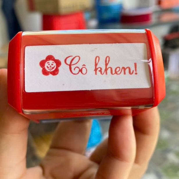 Dấu cô khen thưởng, dấu dành cho giáo viên, dấu lời phê học sinh, hàng sẵn mực dấu đỏ