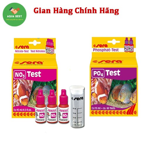 [Chính Hãng] Combo 1 Hộp Test PO4 và 1 Hộp Test NO3 Sera Đức.