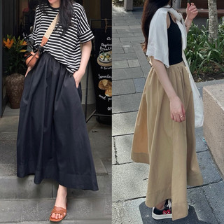   HÀNG CÓ SẴN  Váy dáng dài hai lớp màu be và đen LONG SKIRT cạp chun chất mát  mẫu mới không xẻ tà  