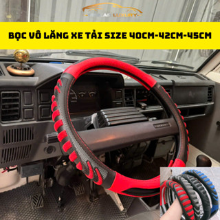 Bọc Vô Lăng Xe Tải Size To 40- 42- 45-47CM Bọc Vô Lăng L25 Vân Carbon Phối Da Nhiều Màu 