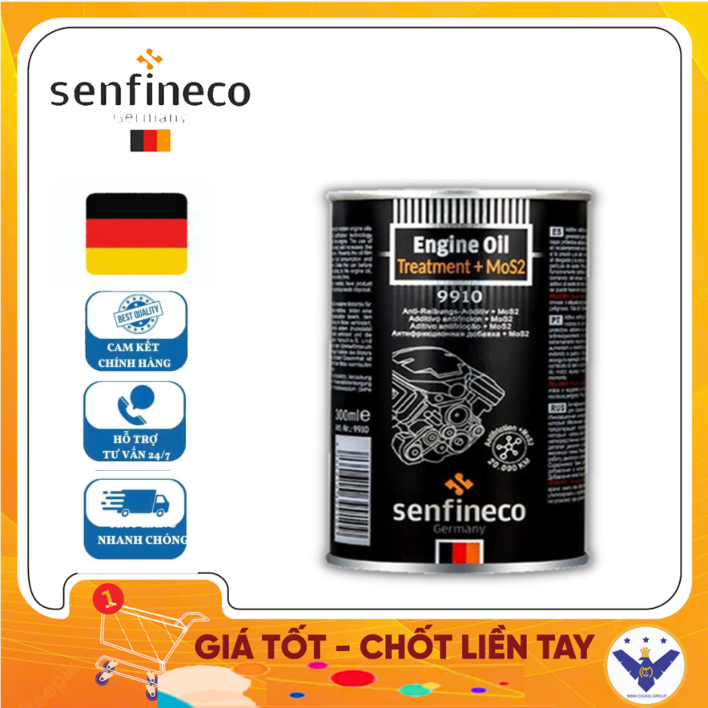 Phụ Gia Nhớt Senfineco 9910  Xử Lý Dầu Động Cơ + MoS2 - 300ml