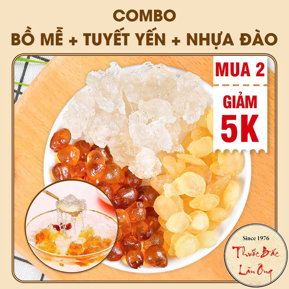 Bồ mễ, tuyết yến, nhựa đào, set nguyên liệu nấu chè dưỡng nhan, đẹp da, tốt cho sức khỏe - Lãn Ông