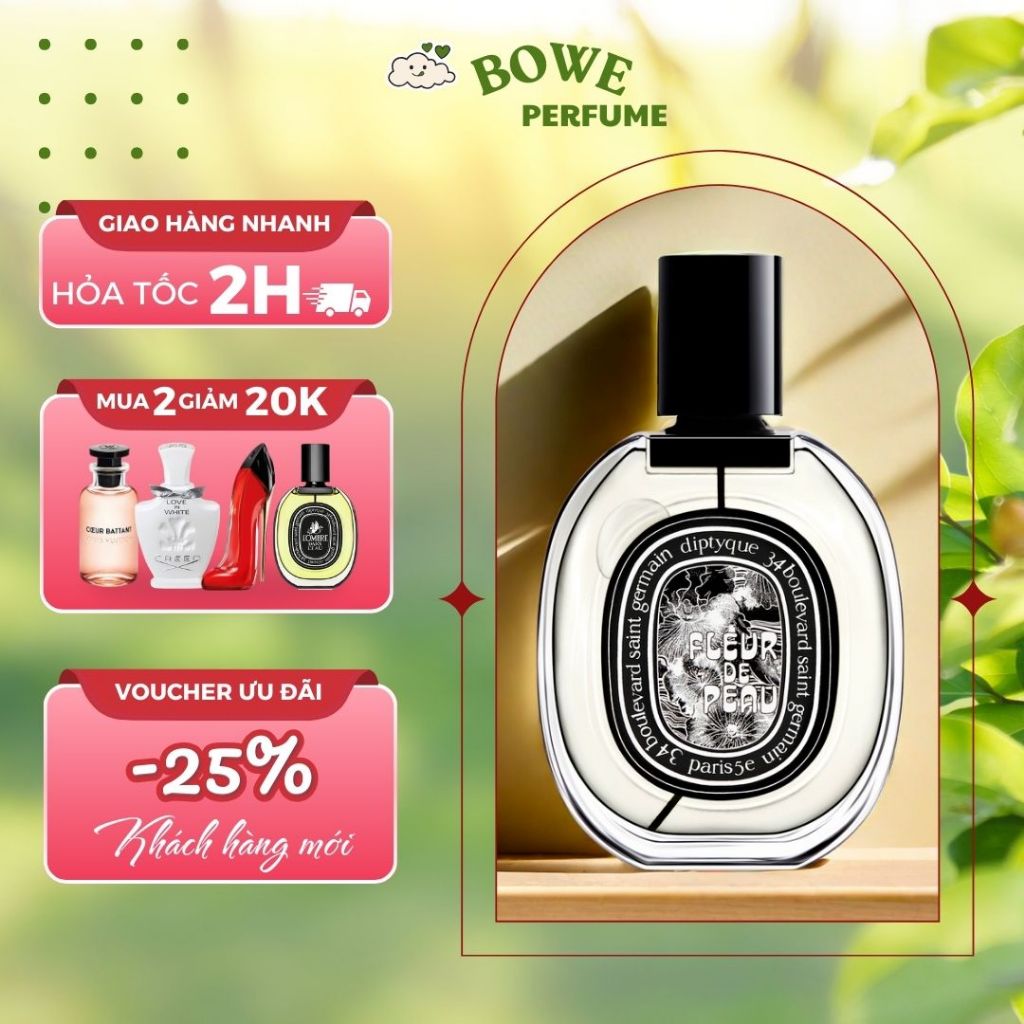 Nước Hoa Chiết Unisex Diptyque Fleur De Peau Hương Thơm Quyến Rũ, Hấp Dẫn, Nổi Bật | Dung tích 10ml
