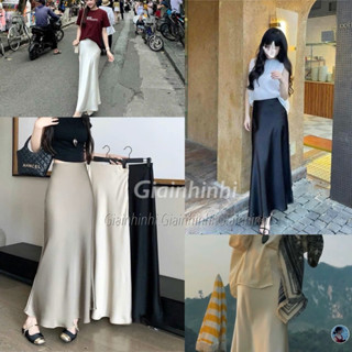 Chân váy maxi đuôi cá dài chất lụa bóng sang chảnh cạp cao CV869 - NhiNhi Shop
