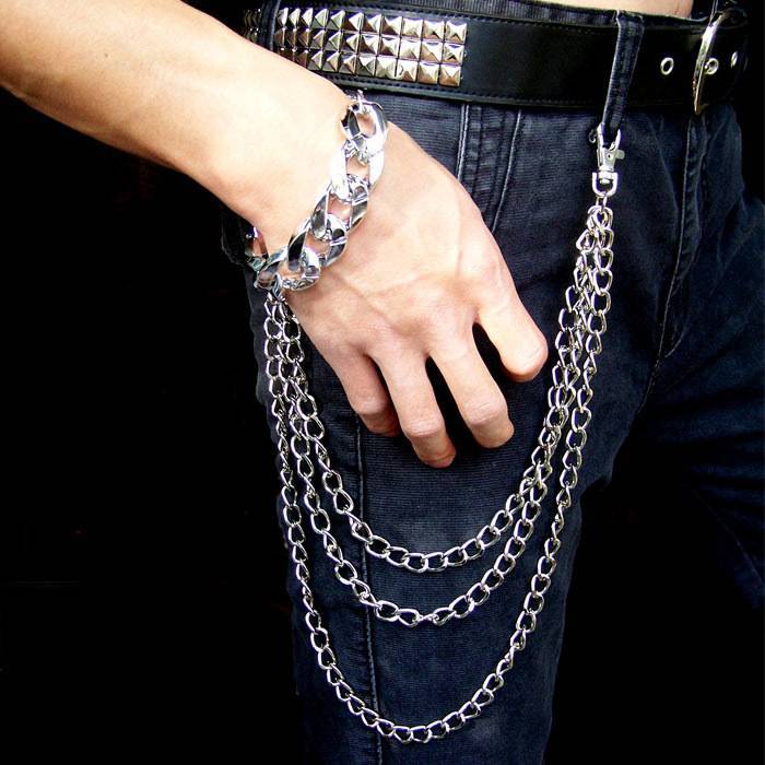 Dây xích quần nam nữ 3 tầng phong cách streetwear cá tính , Phụ kiện dây xích quần thời trang đường 