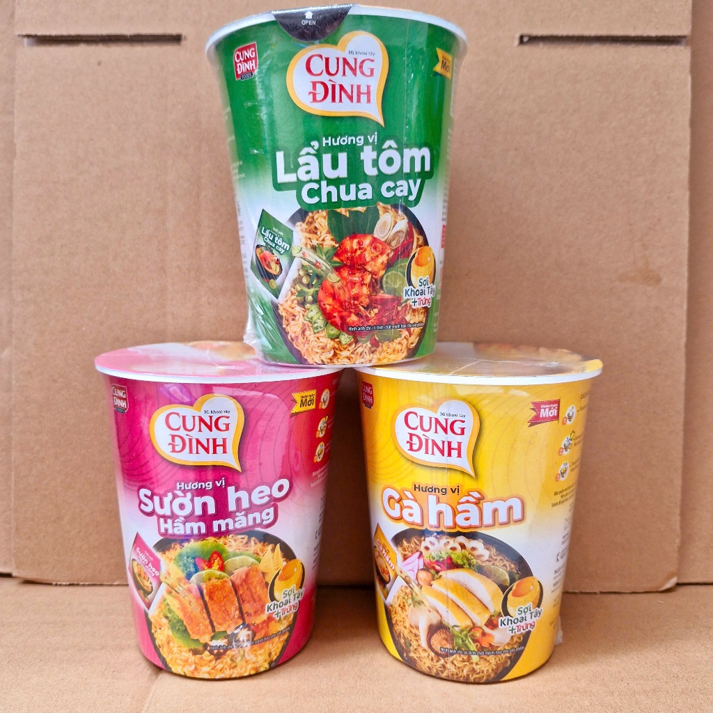 Mì Cung Đình Hương Vị Lẩu Tôm Chua Cay/ Bò Hầm Cốc 71g/65g