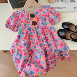 Váy Bé Gái The Pig, Đầm Bé Gái Họa Tiết Hồng Sò Dáng Xòe BabyDoll Dễ Thương Chất Thô Cotton 100% Mềm Mịn Thấm Hút Mồ Hôi