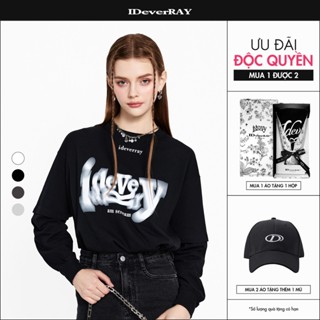 [HỘP HOA TRẮNG] Áo thun dài tay unisex cao cấp chính hãng IDeverRAY Signature form oversize chất cotton 260gsm
