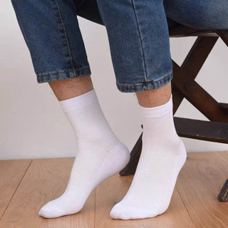 vớ cotton dệt kim trắng trơn đen trơn hotten chống hôi chân