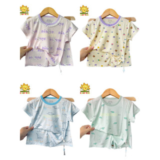 Bộ cộc tay kháng khuẩn LANYUTU bé từ 12-23kg (3-6 tuổi) chất vải thun lạnh tencel Quảng Châu