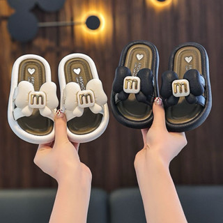 Dép lê nơ chữ M cho bé gái từ 3-10 tuổi chất liệu cao su non êm mềm
