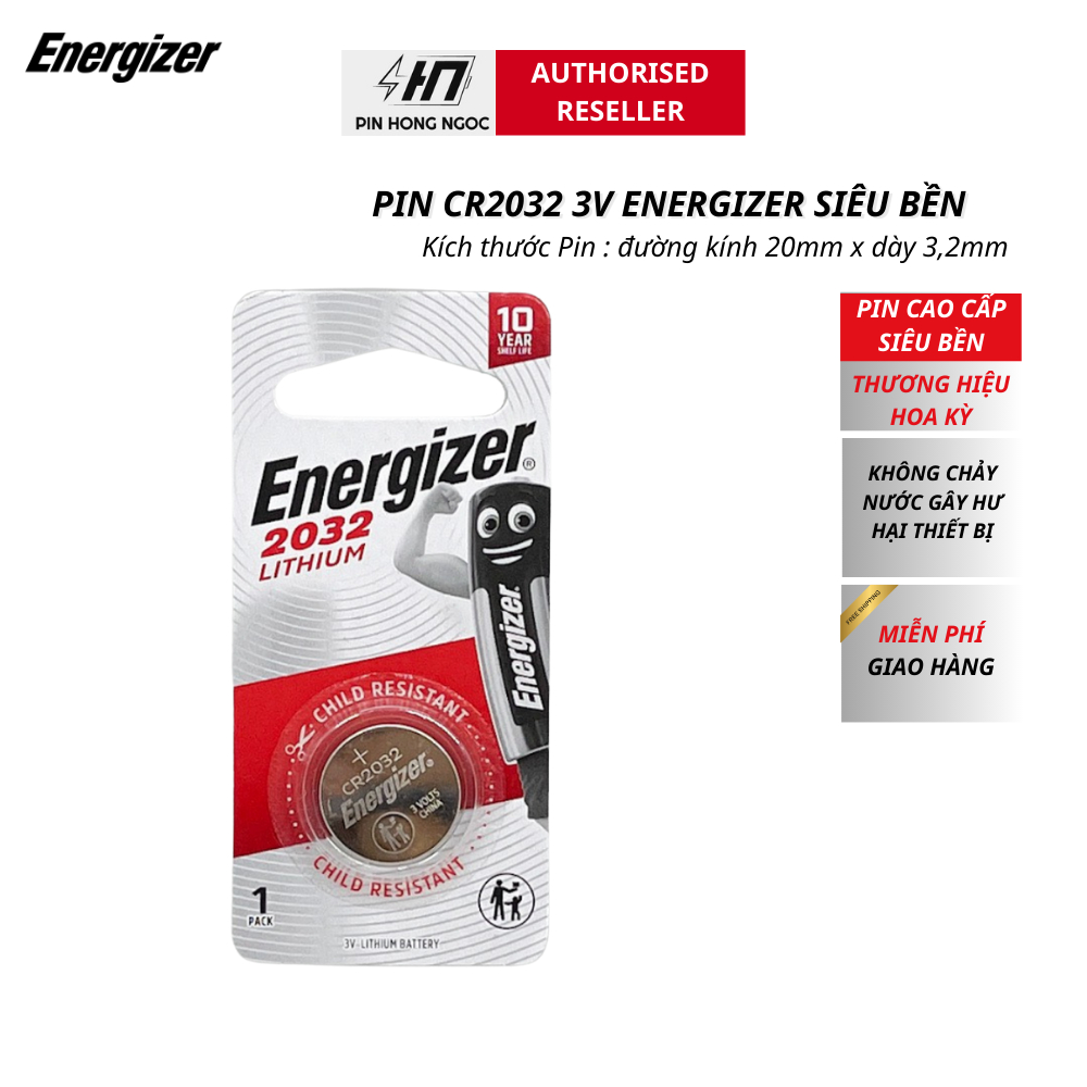 Vỉ 1 Viên Pin CR2032 Enegizer 3 Volt Hàng chính hãng