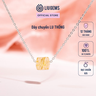  Dây Chuyền Bạc 925 Lu Thống Đá Phong Thủy Liugems Unisex Thời Trang Thanh Lịch DC06 