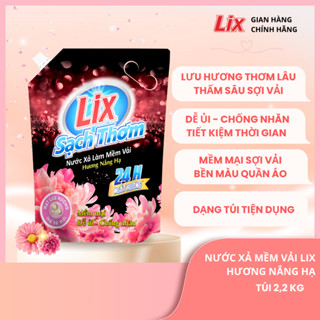 Nước xả làm mềm vải Lix sạch thơm hương nắng hạ 1,8/ 2,2L/ 3,2L - Nước xả hạt lưu hương thơm trên sợi vải - Lixco
