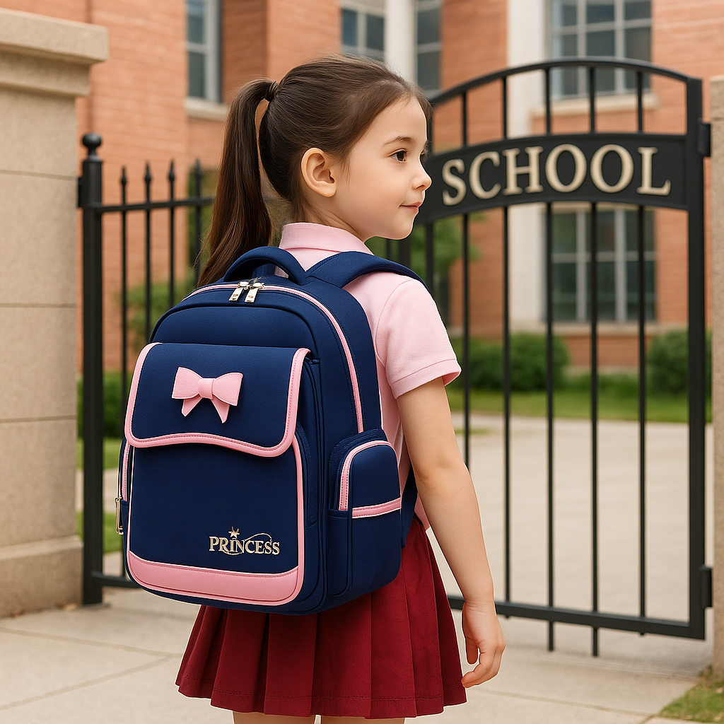 Balo Chống Gù Đi Học Cho Bé Gái Lớp 1- Lớp 2 Chống Gù Lưng Có Đệm Vai