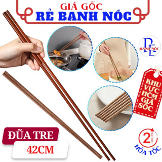 Đũa Tre Kháng Khuẩn 42cm Cao Cấp - Đũa Dài Chiên Xào Chống Bỏng Chịu Nhiệt Chống Nấm Mốc, Trơn Trượt