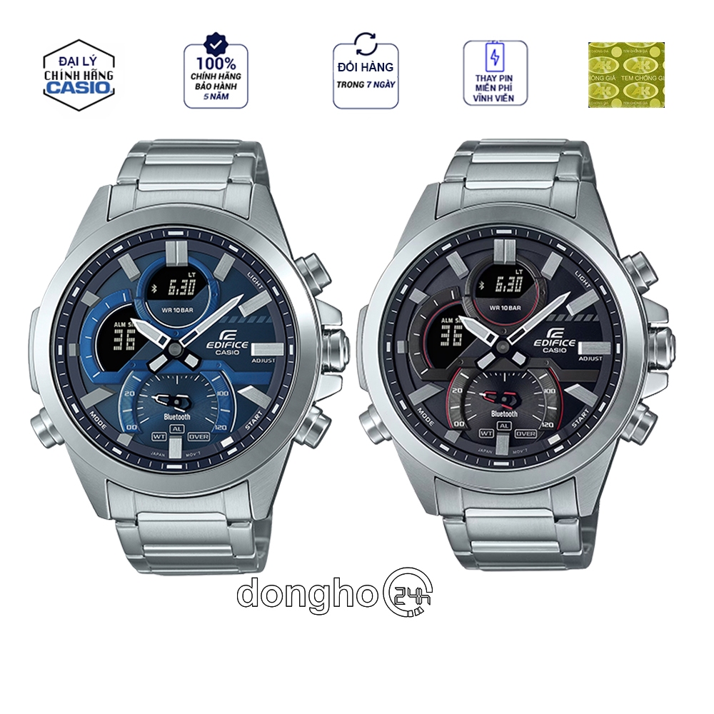 Casio Edifice ECB-30D-1ADF - ECB-30D-2ADF - Nam - Pin - Dây Kim Loại - Chính Hãng - Size 48.5mm