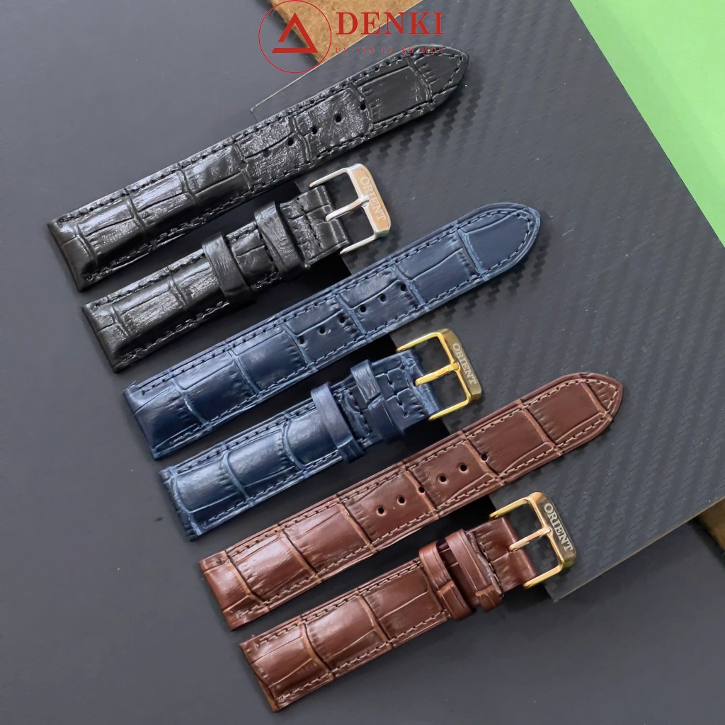 [DÂY DA ORIENT] Dây da đồng hồ Orient - Dây da bò 100% đủ size nam nữ - Khóa Cài