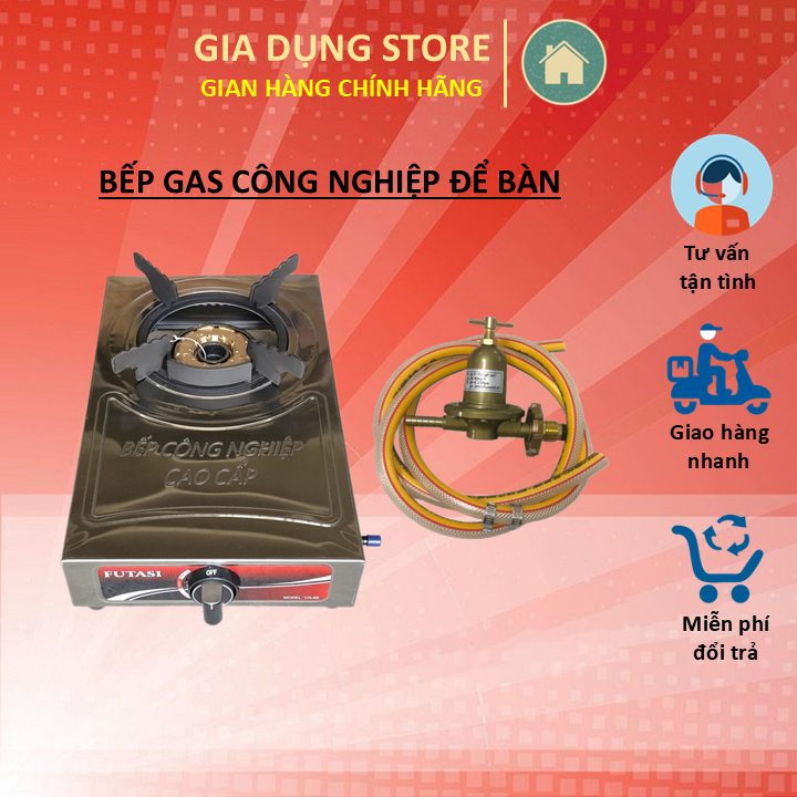 Bếp Khè Công Nghiệp Để Bàn Kèm Van Dây (Bếp Ga Công Nghiệp Để Bàn)