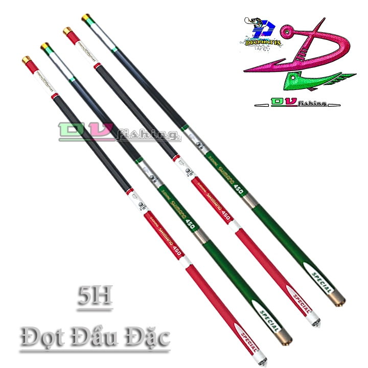 Cần Câu Tay Shimanoo, DAIWAa. 5h carbon { đọt đầu đặc } 3m6 - 5m4(màu đỏ, xanh)
