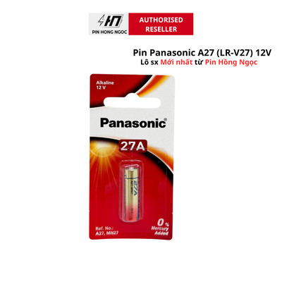 Vỉ 1 viên Pin Panasonic A27 LR27A/1BPA hiệu điện thế 12V dùng cho remote cửa cuốn