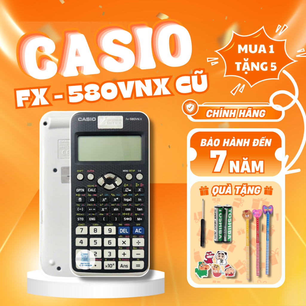 Máy Tính Cầm Tay Casio FX-580VNX Trắng CŨ CHÍNH HÃNG | Dành Cho Học Sinh Cấp 2 Cấp 3