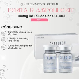 Bộ dưỡng da tế bào gốc tươi Ferita R Ampoule Kit CELLDICH BE566 dưỡng ẩm sáng da se khít lỗ chân lông SS