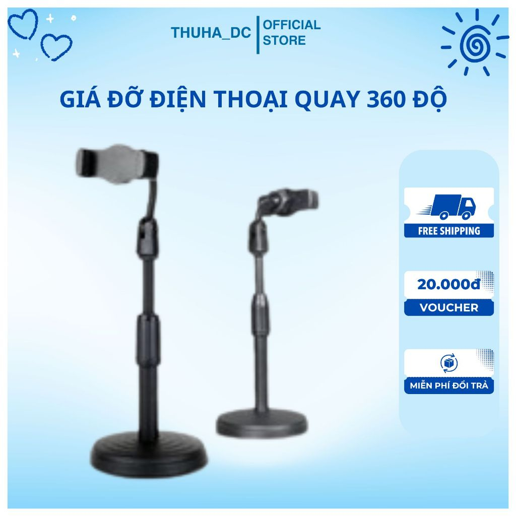 Giá đỡ điện thoại live stream xem phim quoay video 360 độ