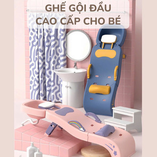 Ghế gội đầu gấp gọn, ghế gội cho bé Bar rot thiết kế công thái học bảo vệ cột sống cho bé [BabyUS]