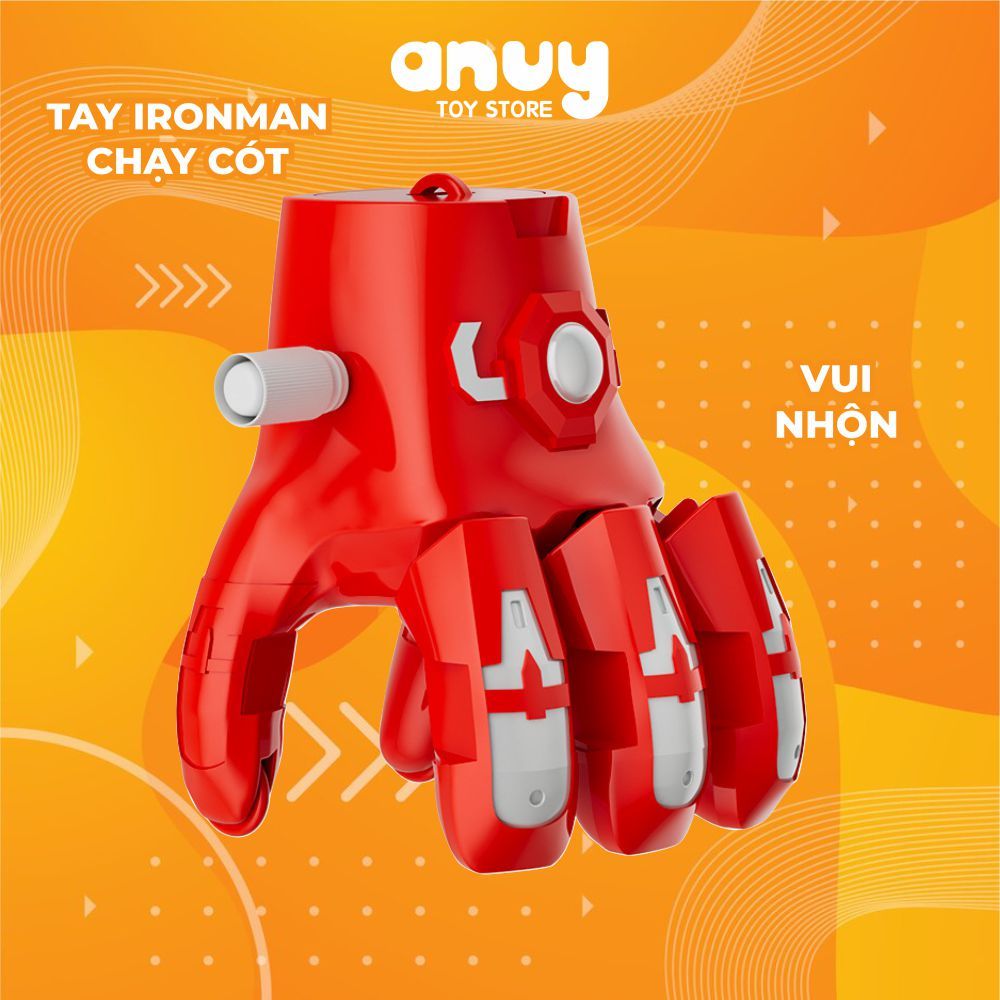 Cánh tay iron man người sắt chạy cót vui nhộn có dây làm móc khóa