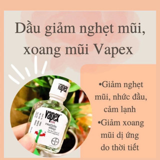 [ Combo 12 chai] Dầu hít thông mũi Vapex Thái Lan 5ml, Dầu gió Vapex Thái Lan