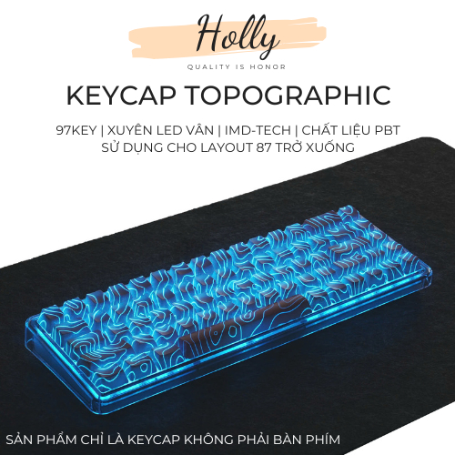 Keycap PBT Xuyên LED Vân Topographic 4.0, Keycap Countour Dùng Cho Bàn Phím Cơ Led RGB