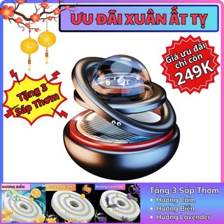 Nước Hoa Ô Tô Năng Lượng Mặt Trời HÌNH ĐỊA CẦU (tặng kèm 3 sáp thơm ) hcm