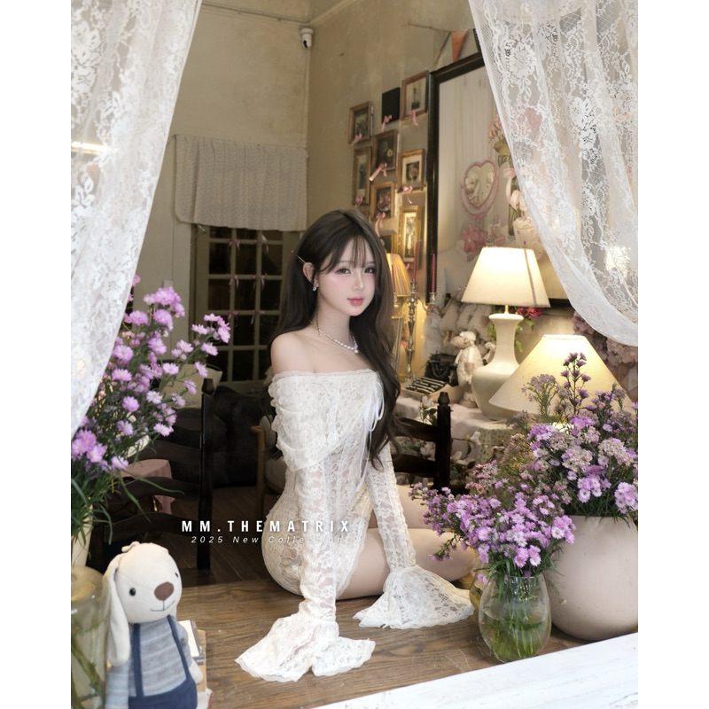 Daria dress - Váy trễ vai hoa nổi by Thematrix (ảnh thật tự chụp) | BigBuy360 - bigbuy360.vn