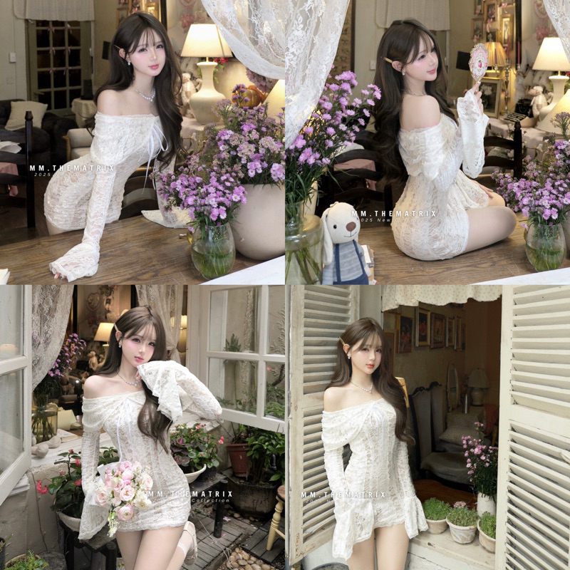 Daria dress - Váy trễ vai hoa nổi by Thematrix (ảnh thật tự chụp) | BigBuy360 - bigbuy360.vn