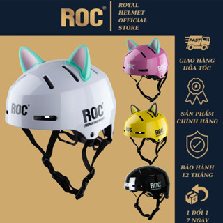  ROC HELMETS R17 Mũ Bảo Hiểm Xe Đạp Thương Hiệu ROC bh 12 Tháng Full Phụ Kiện Túi + Tai Mèo Cute 